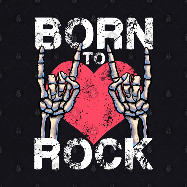 Born To Rock Lets Rock Rock&Roll Vintage Retro Rock Concert by MerchBeastStudio